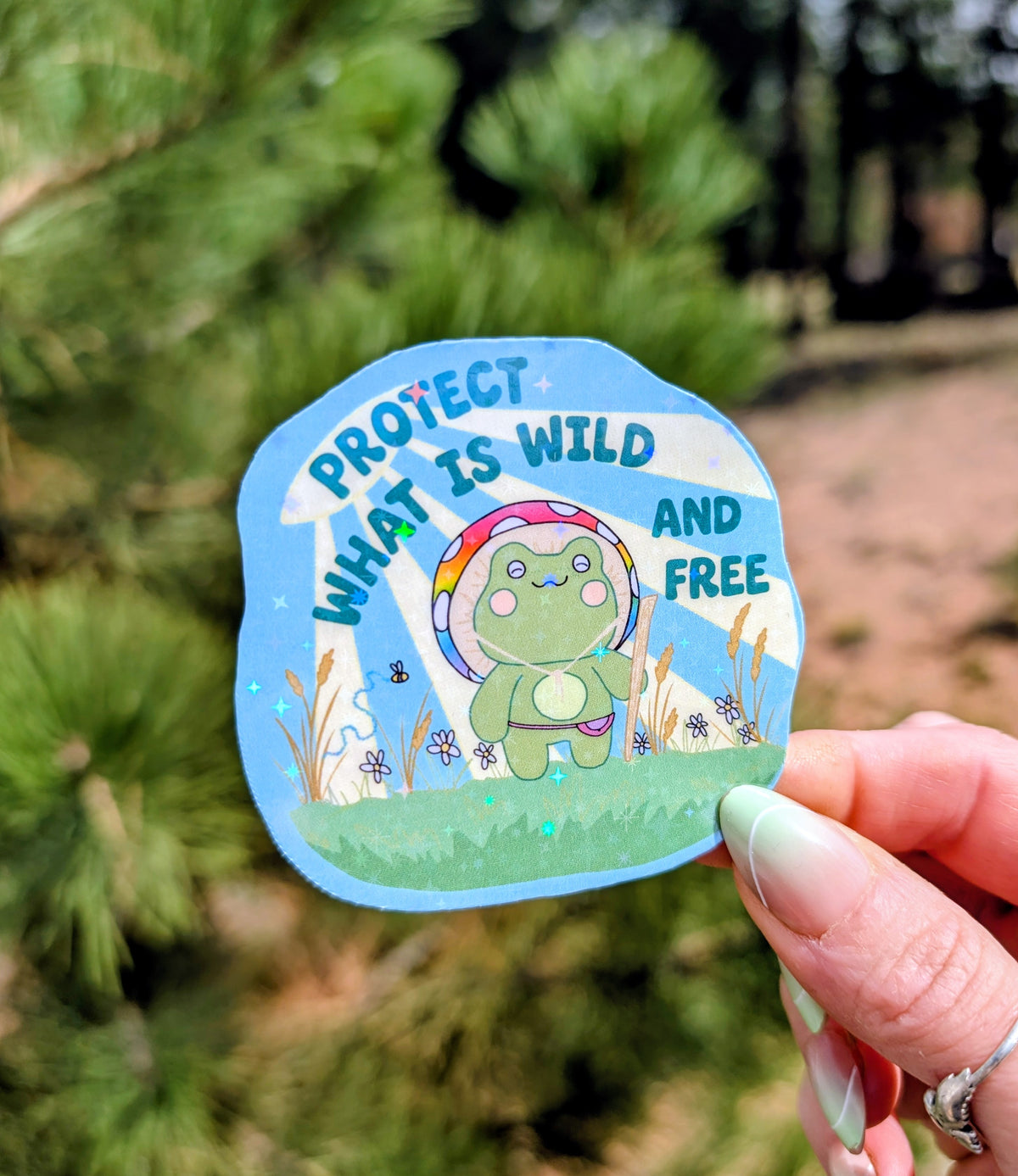 Support Wildland Firefighters, Climate Change, Protect Our Public Lands Glitter Vinyl Sticker, Wild Things