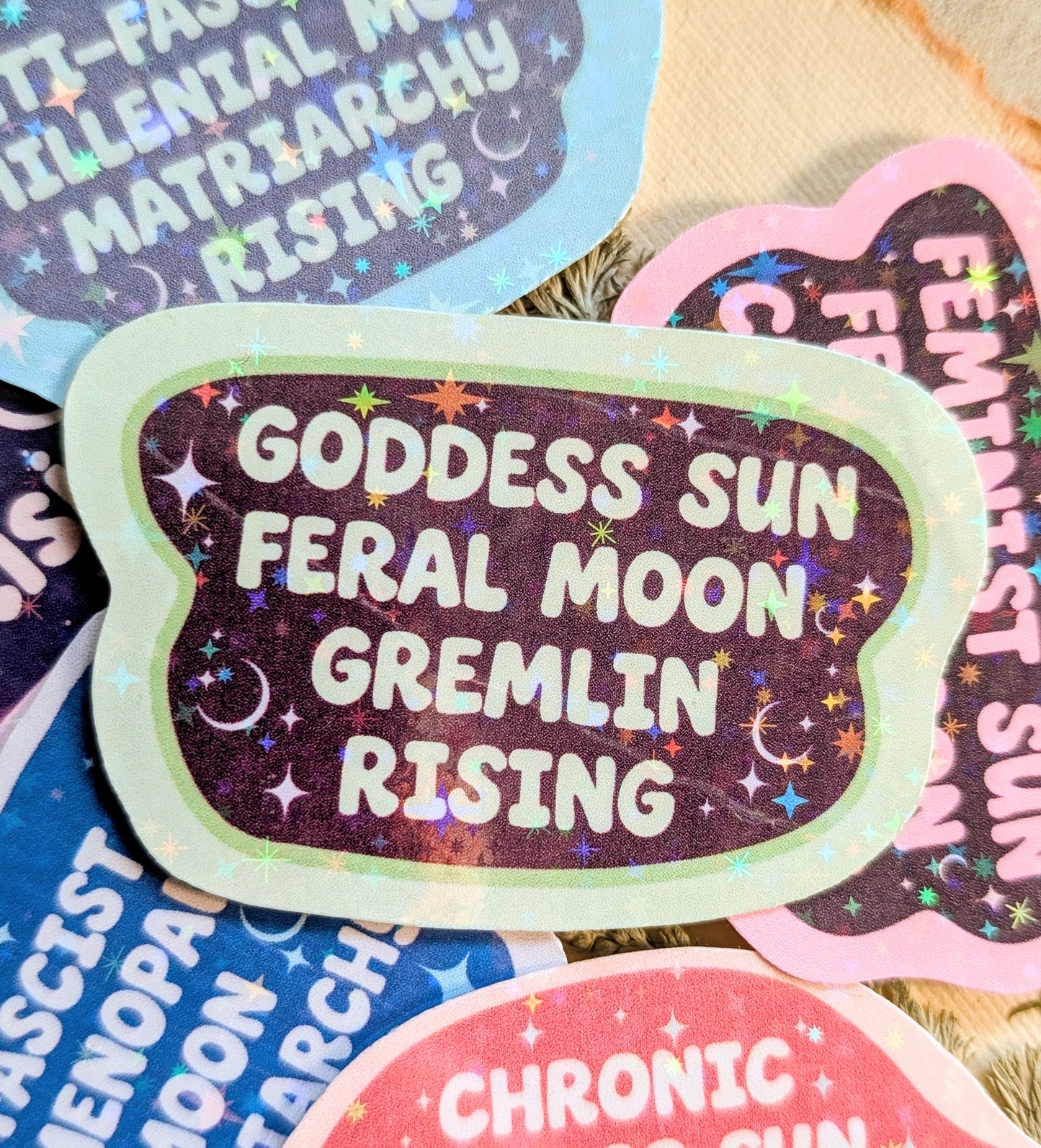 Witchy Woman Goddess and Gremlin Inspirational Feminist Vinyl Sticker