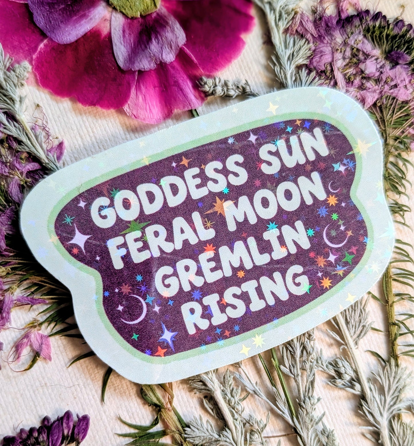 Witchy Woman Goddess and Gremlin Inspirational Feminist Vinyl Sticker