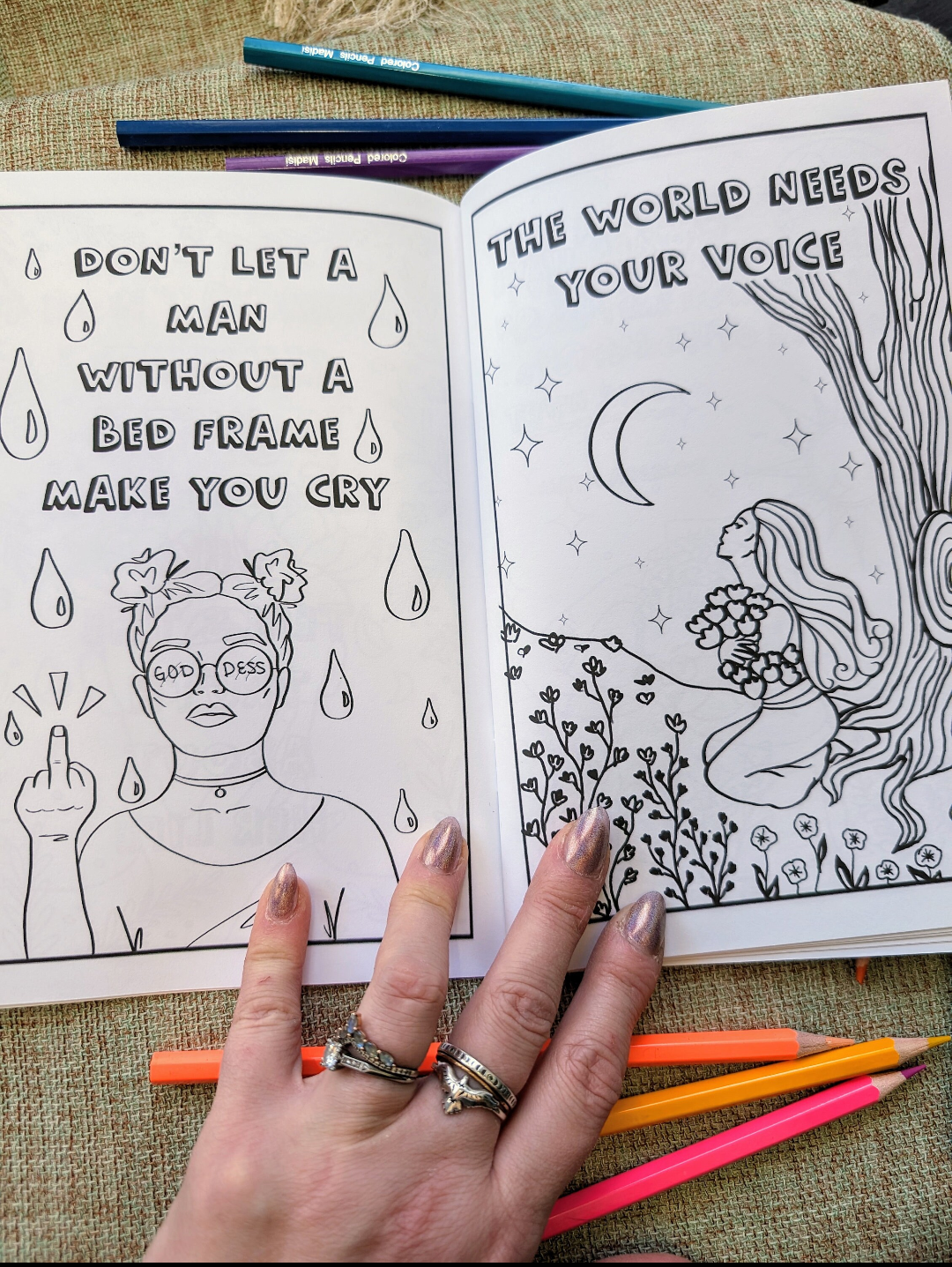 Empowering Mini Coloring Book for Women with Feminist Themes