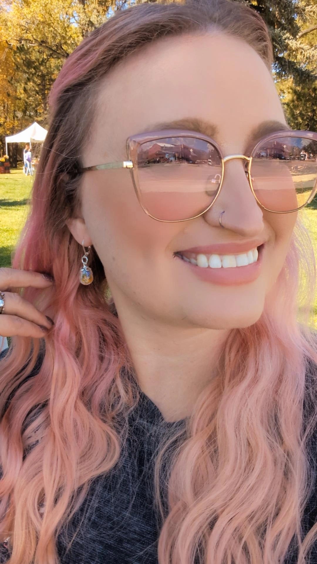 Unique Handcrafted Floral Earrings with Wildflowers and Quartz