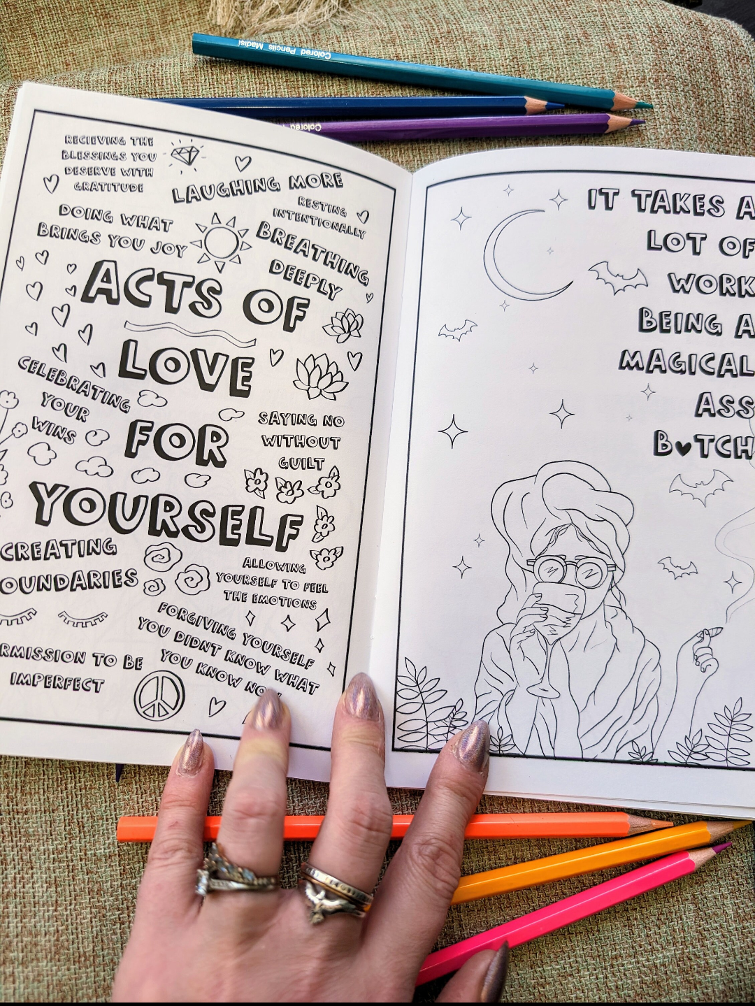 Empowering Mini Coloring Book for Women with Feminist Themes