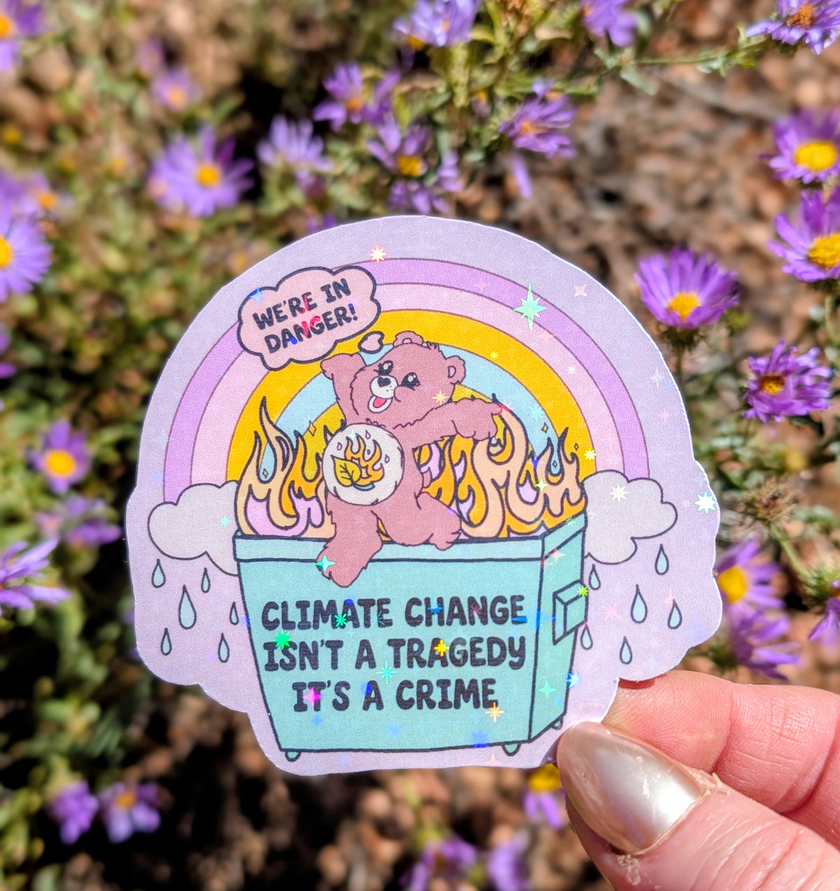 Support Wildland Firefighters, Climate Change, Protect Our Public Lands Glitter Vinyl Sticker