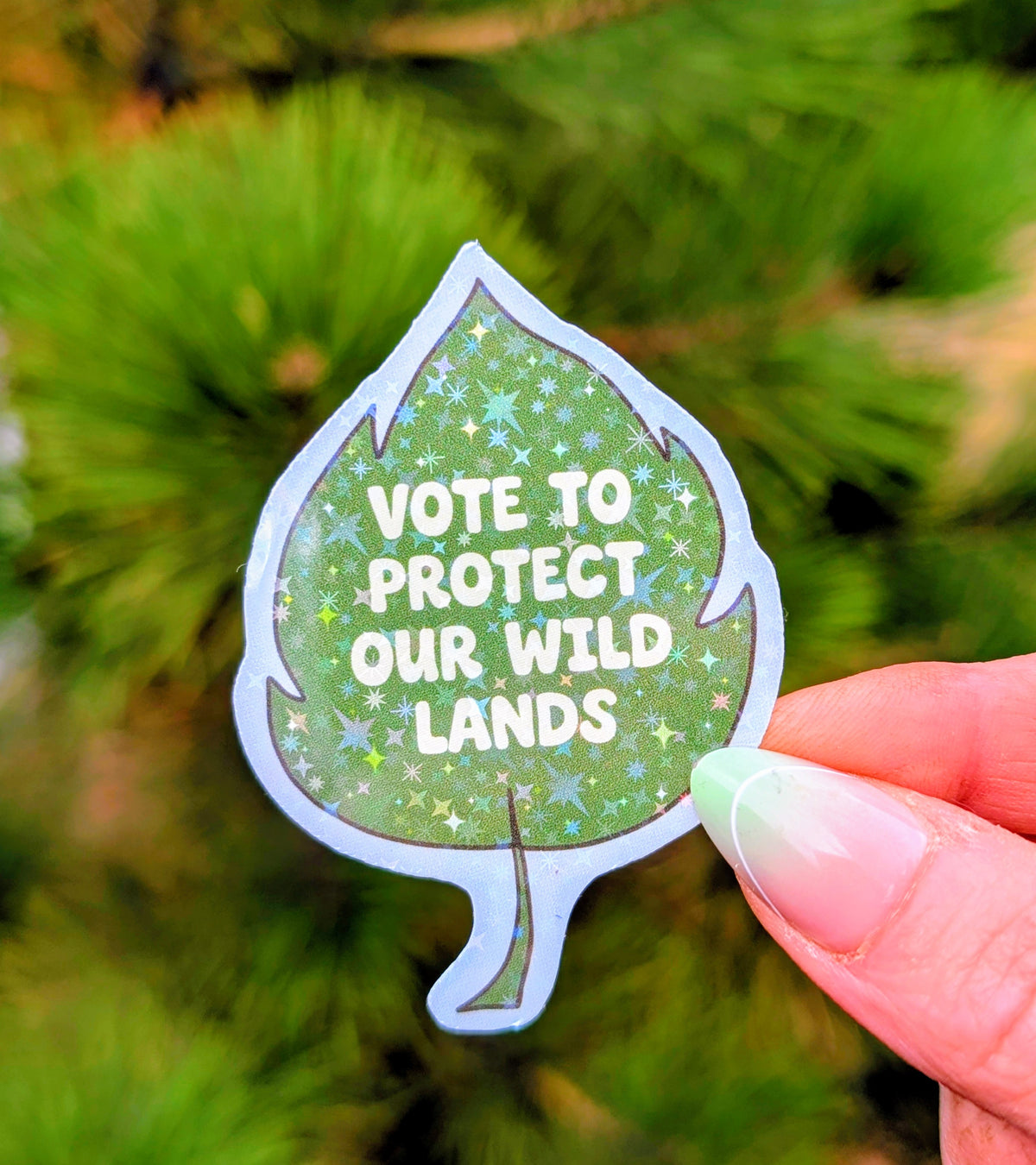 Support Wildland Firefighters, Climate Change, Protect Our Public Lands Glitter Vinyl Sticker