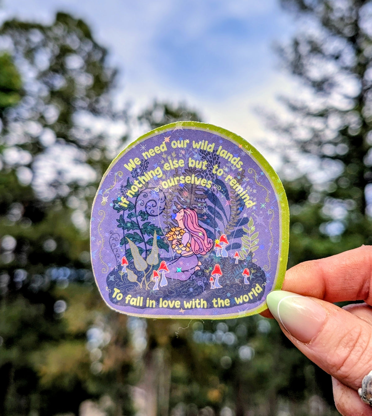 Support Wildland Firefighters, Climate Change, Protect Our Public Lands Glitter Vinyl Sticker, Wild Woman