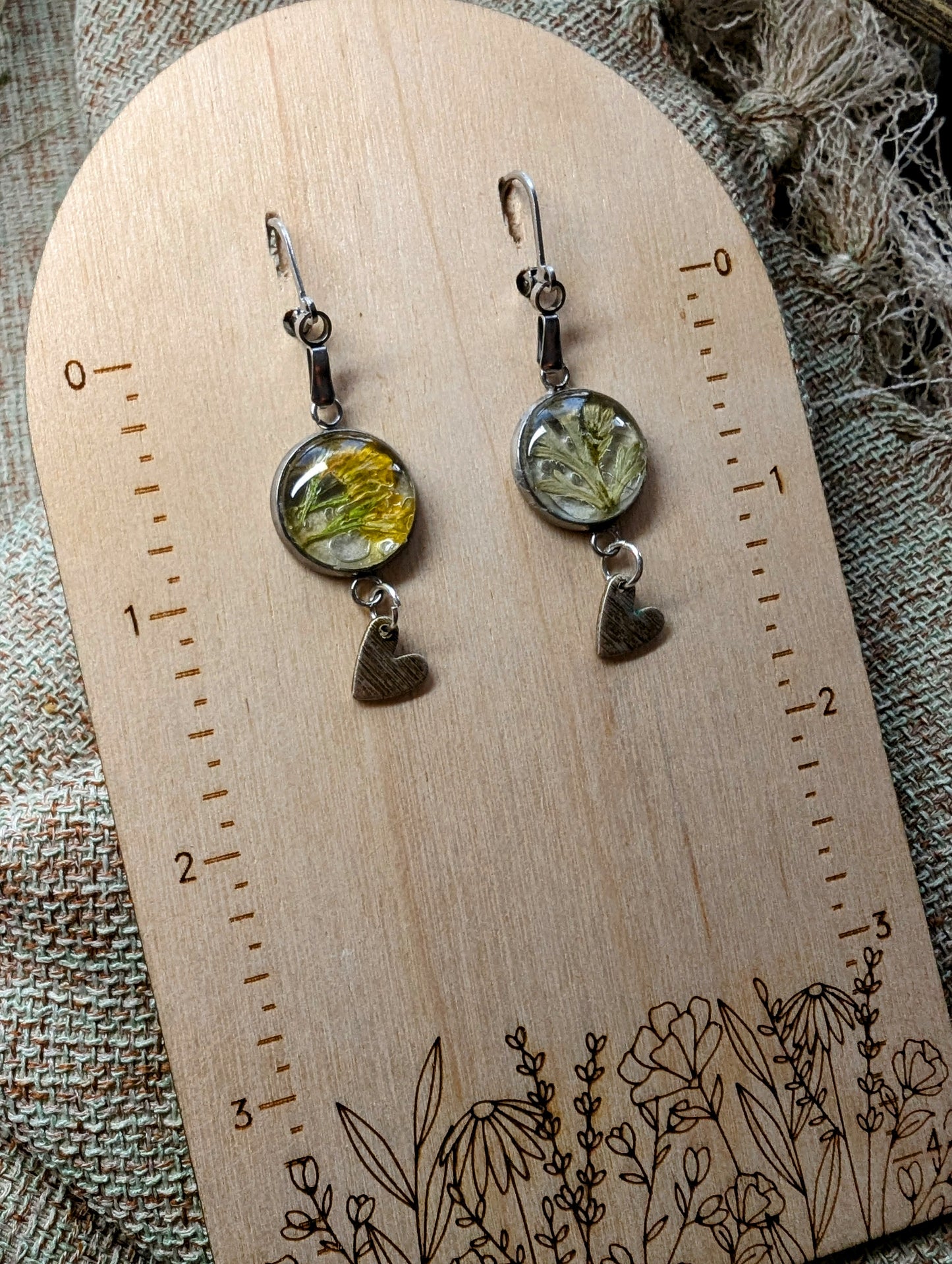 Rabbitbrush and Sage Magical Pressed Flower Wildflower Earrings with Sterling Silver