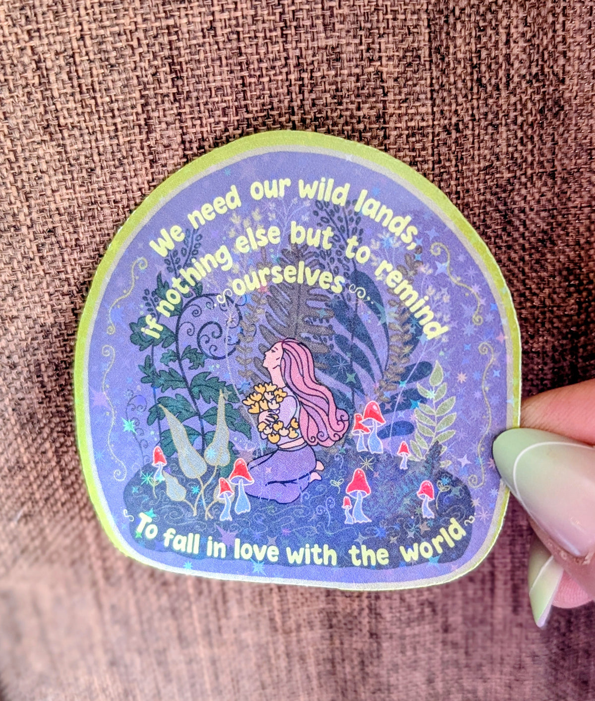 Support Wildland Firefighters, Climate Change, Protect Our Public Lands Glitter Vinyl Sticker, Wild Woman