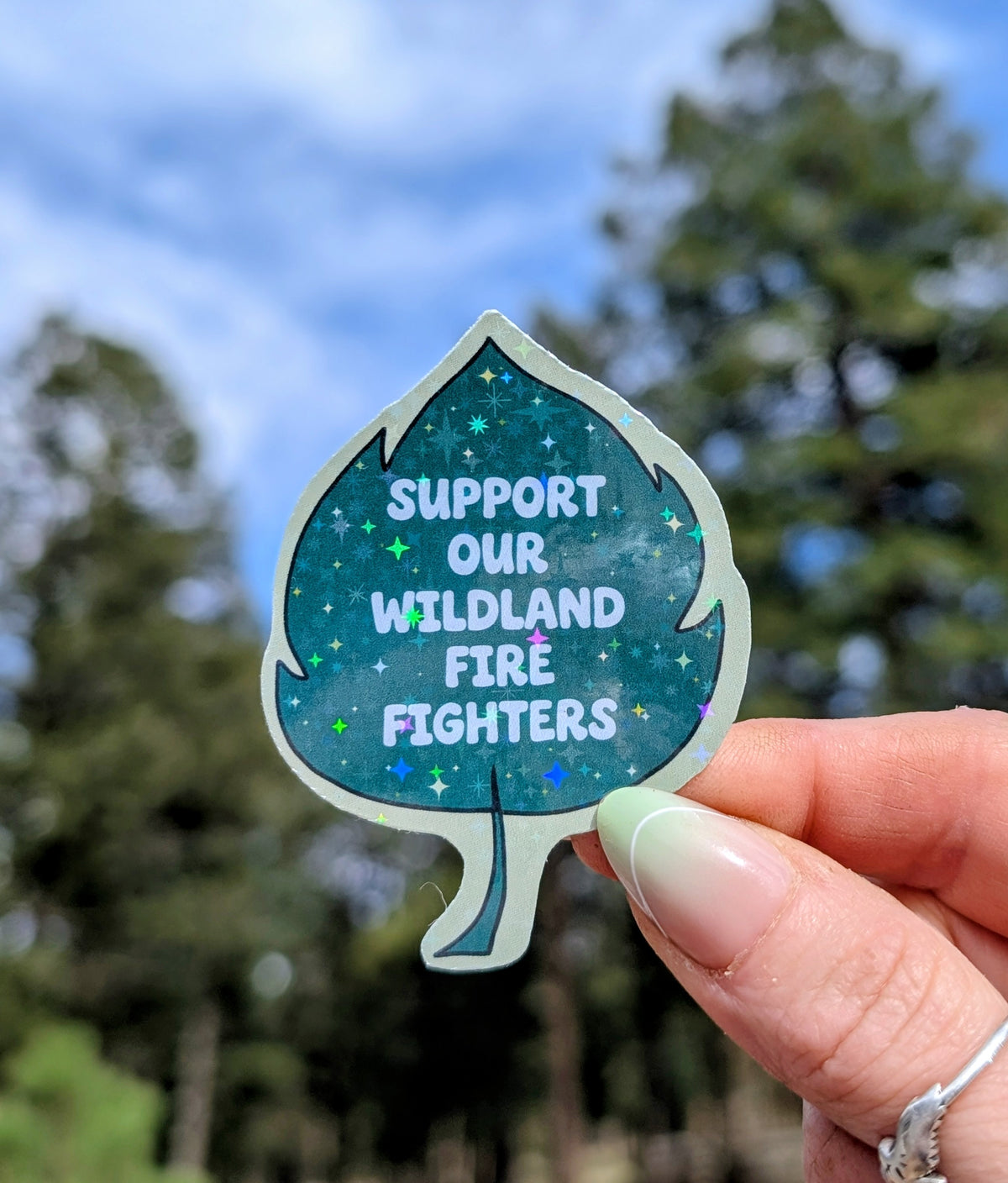 Support Wildland Firefighters, Climate Change, Protect Our Public Lands Glitter Vinyl Sticker