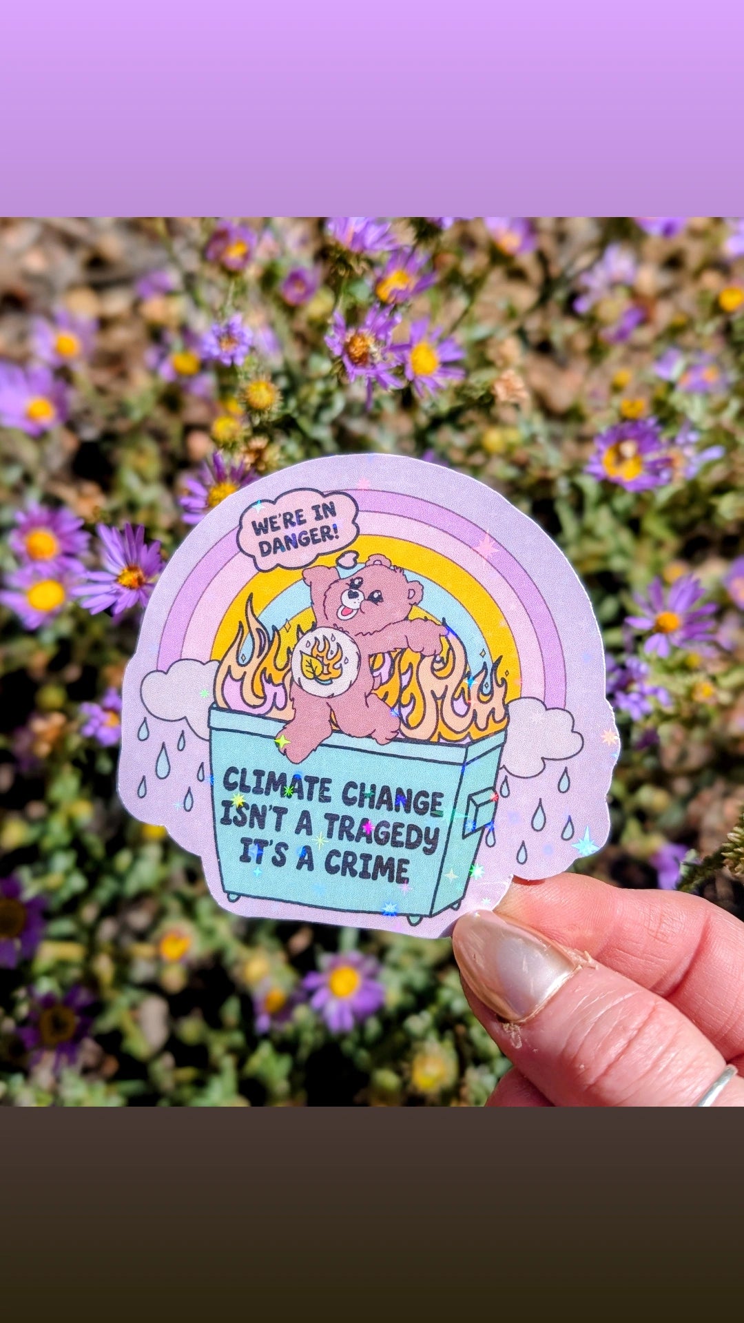 Support Wildland Firefighters, Climate Change, Protect Our Public Lands Glitter Vinyl Sticker