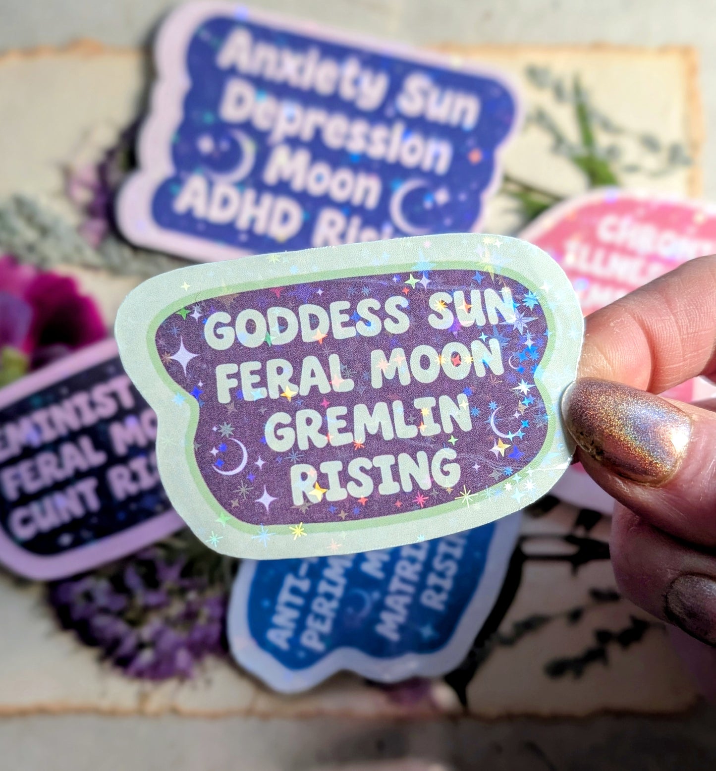 Witchy Woman Goddess and Gremlin Inspirational Feminist Vinyl Sticker