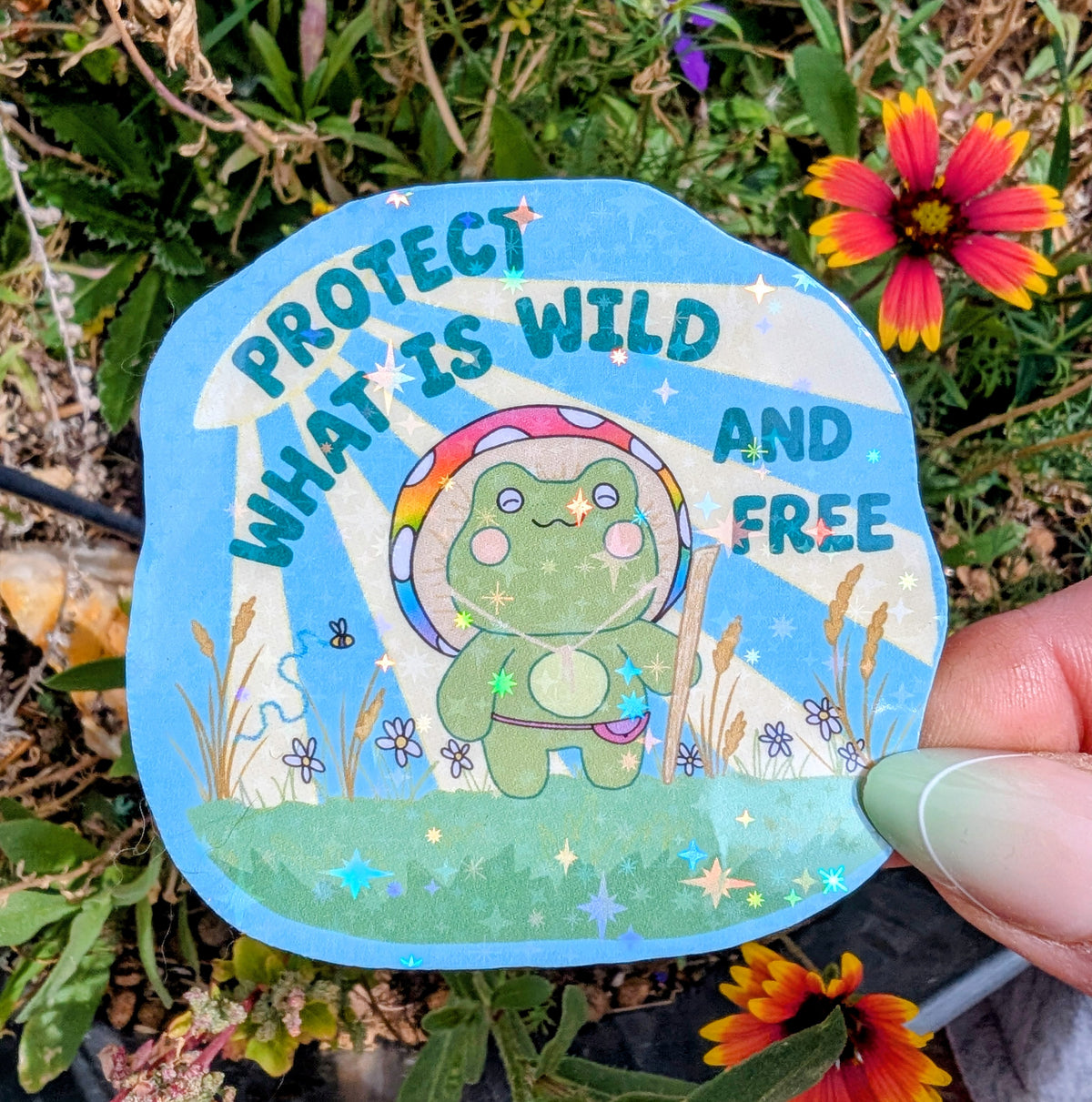 Support Wildland Firefighters, Climate Change, Protect Our Public Lands Glitter Vinyl Sticker, Wild Things